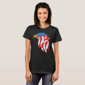 Amerikaanse vlag Bald Eagle op 4 juli T-shirt (Voorkant volledig)