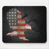 Amerikaanse vlag Bald Eagle op Black Rock Muismat (Voorkant)