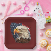 Amerikaanse vlag Bald Eagle Papieren Bordje (Feest)