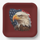 Amerikaanse vlag Bald Eagle Papieren Bordje (Voorkant)