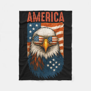 Amerikaanse vlag Bald Eagle Patriotic 4 juli Veren Fleece Deken
