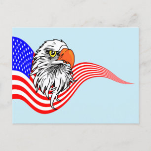 Amerikaanse vlag Bald Eagle Patriotic art Briefkaart
