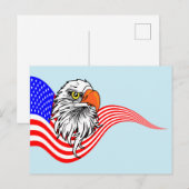 Amerikaanse vlag Bald Eagle Patriotic art Briefkaart (Voorkant / Achterkant)