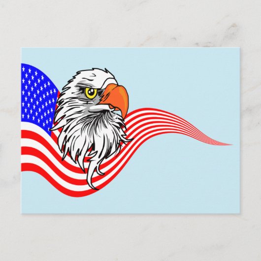 Amerikaanse vlag Bald Eagle Patriotic art Briefkaart (Voorkant)