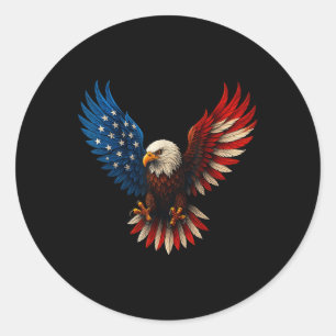 Amerikaanse vlag Bald Eagle Patriotic Eagle 4th of Ronde Sticker