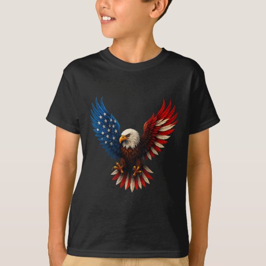 Amerikaanse vlag Bald Eagle Patriotic Eagle 4th of T-shirt (Voorkant)