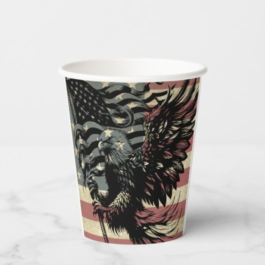 Amerikaanse vlag Bald Eagle Patriotic Papieren Bekers (Achterkant)