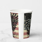 Amerikaanse vlag Bald Eagle Patriotic Papieren Bekers (Rechts)