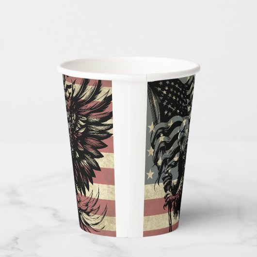 Amerikaanse vlag Bald Eagle Patriotic Papieren Bekers (Rechts)