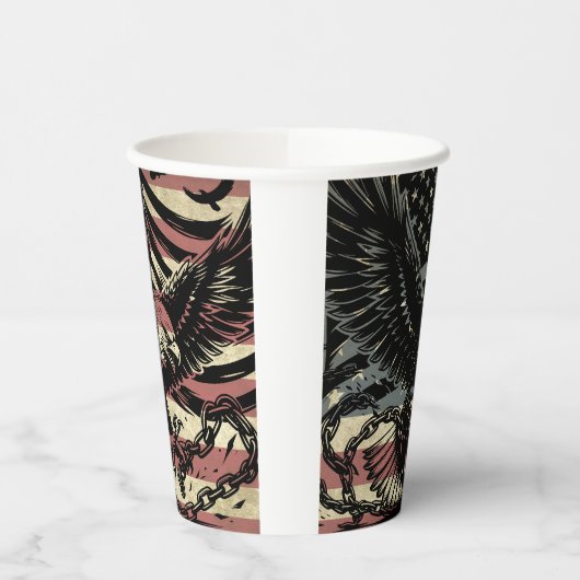 Amerikaanse vlag Bald Eagle Patriotic Papieren Bekers (Links)