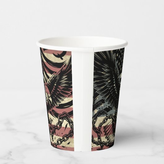 Amerikaanse vlag Bald Eagle Patriotic Papieren Bekers (Rechts)