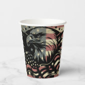 Amerikaanse vlag Bald Eagle Patriotic Papieren Bekers (Achterkant)