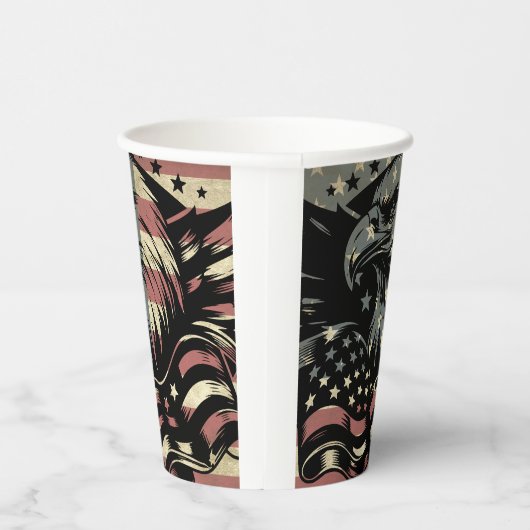 Amerikaanse vlag Bald Eagle Patriotic Papieren Bekers (Rechts)