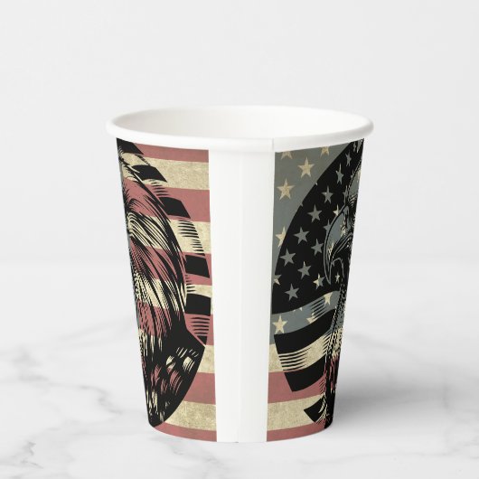 Amerikaanse vlag Bald Eagle Patriotic Papieren Bekers (Rechts)