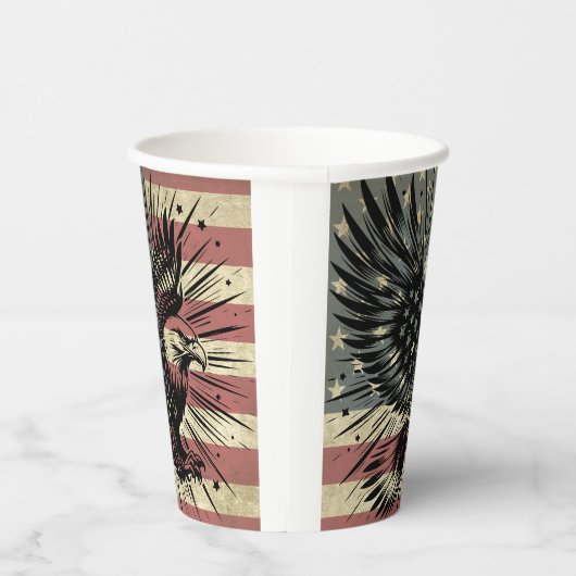 Amerikaanse vlag Bald Eagle Patriotic Papieren Bekers (Rechts)