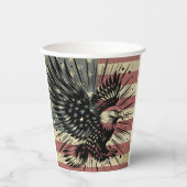 Amerikaanse vlag Bald Eagle Patriotic Papieren Bekers (Voorkant)