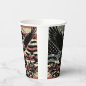 Amerikaanse vlag Bald Eagle Patriotic Papieren Bekers (Links)