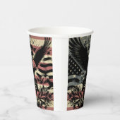 Amerikaanse vlag Bald Eagle Patriotic Papieren Bekers (Rechts)