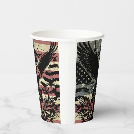 Amerikaanse vlag Bald Eagle Patriotic Papieren Bekers (Rechts)