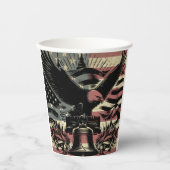 Amerikaanse vlag Bald Eagle Patriotic Papieren Bekers (Voorkant)