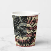 Amerikaanse vlag Bald Eagle Patriotic Papieren Bekers (Voorkant)