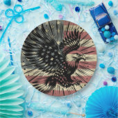 Amerikaanse vlag Bald Eagle Patriotic Papieren Bordje (Feest)