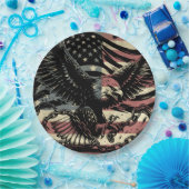 Amerikaanse vlag Bald Eagle Patriotic Papieren Bordje (Feest)