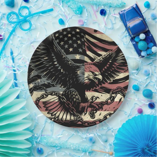 Amerikaanse vlag Bald Eagle Patriotic Papieren Bordje (Feest)