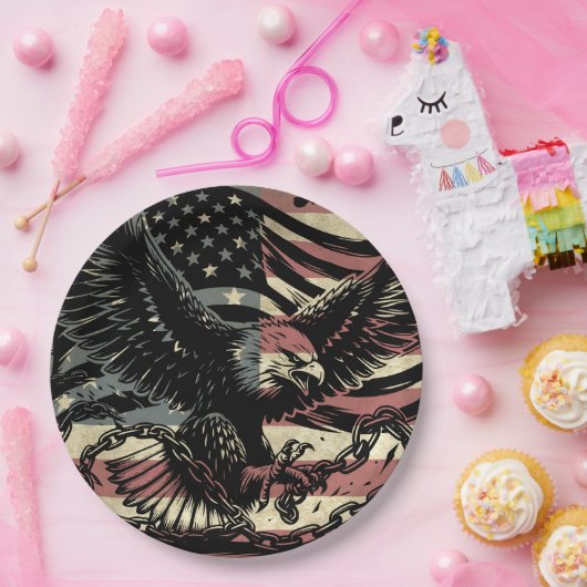 Amerikaanse vlag Bald Eagle Patriotic Papieren Bordje (Feest)