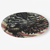 Amerikaanse vlag Bald Eagle Patriotic Papieren Bordje (Gekanteld)