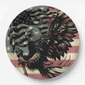Amerikaanse vlag Bald Eagle Patriotic Papieren Bordje (Voorkant)
