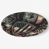 Amerikaanse vlag Bald Eagle Patriotic Papieren Bordje (Gekanteld)