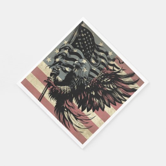 Amerikaanse vlag Bald Eagle Patriotic Servet (Hoek)