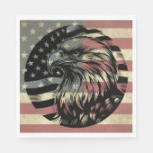 Amerikaanse vlag Bald Eagle Patriotic Servet (Voorkant)