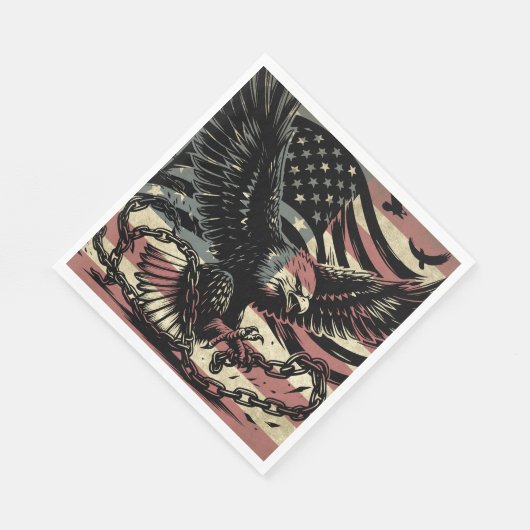 Amerikaanse vlag Bald Eagle Patriotic Servet (Hoek)