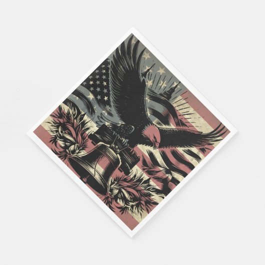Amerikaanse vlag Bald Eagle Patriotic Servet (Hoek)