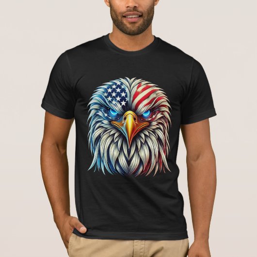 Amerikaanse vlag Bald Eagle Patriotic USA T-shirt (Voorkant)