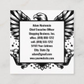 Amerikaanse vlag Bald Eagle Patriottisch Visitekaa Vierkante Visitekaartje (Achterkant)