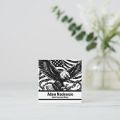 Amerikaanse vlag Bald Eagle Patriottisch Visitekaa Vierkante Visitekaartje (Staand voorkant)