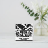 Amerikaanse vlag Bald Eagle Patriottisch Visitekaa Vierkante Visitekaartje (Staand voorkant)