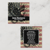 Amerikaanse vlag Bald Eagle Patriottisch Visitekaa Vierkante Visitekaartje (Voorkant / Achterkant)