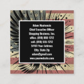 Amerikaanse vlag Bald Eagle Patriottisch Visitekaa Vierkante Visitekaartje (Achterkant)