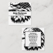 Amerikaanse vlag Bald Eagle Patriottisch Visitekaa Vierkante Visitekaartje (Voorkant / Achterkant)