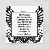 Amerikaanse vlag Bald Eagle Patriottisch Visitekaa Vierkante Visitekaartje (Achterkant)