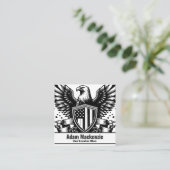 Amerikaanse vlag Bald Eagle Patriottisch Visitekaa Vierkante Visitekaartje (Staand voorkant)