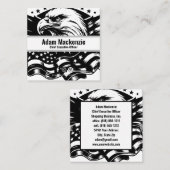 Amerikaanse vlag Bald Eagle Patriottisch Visitekaa Vierkante Visitekaartje (Voorkant / Achterkant)