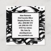 Amerikaanse vlag Bald Eagle Patriottisch Visitekaa Vierkante Visitekaartje (Achterkant)