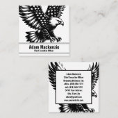 Amerikaanse vlag Bald Eagle Patriottisch Visitekaa Vierkante Visitekaartje (Voorkant / Achterkant)