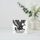 Amerikaanse vlag Bald Eagle Patriottisch Visitekaa Vierkante Visitekaartje (Staand voorkant)