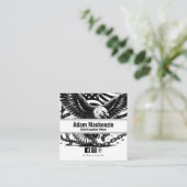 Amerikaanse vlag Bald Eagle Patriottisch Visitekaa Vierkante Visitekaartje (Staand voorkant)